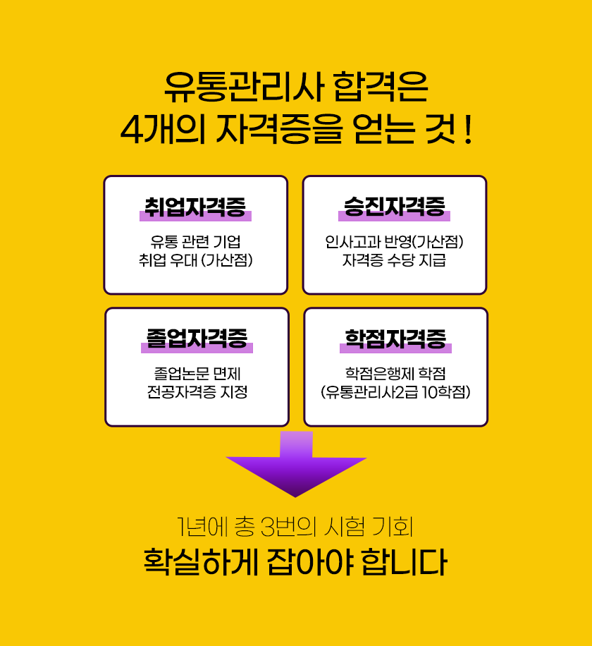 4개의 자격증을 얻는 것