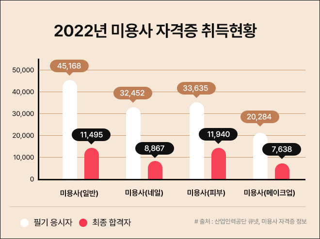 2022년 미용사 자격증 취득현황
